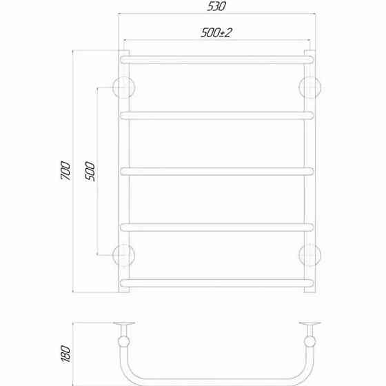 Рушникосушарка UNIO LS ЕU 700-500-5 Драбинка Скоба електро Київ