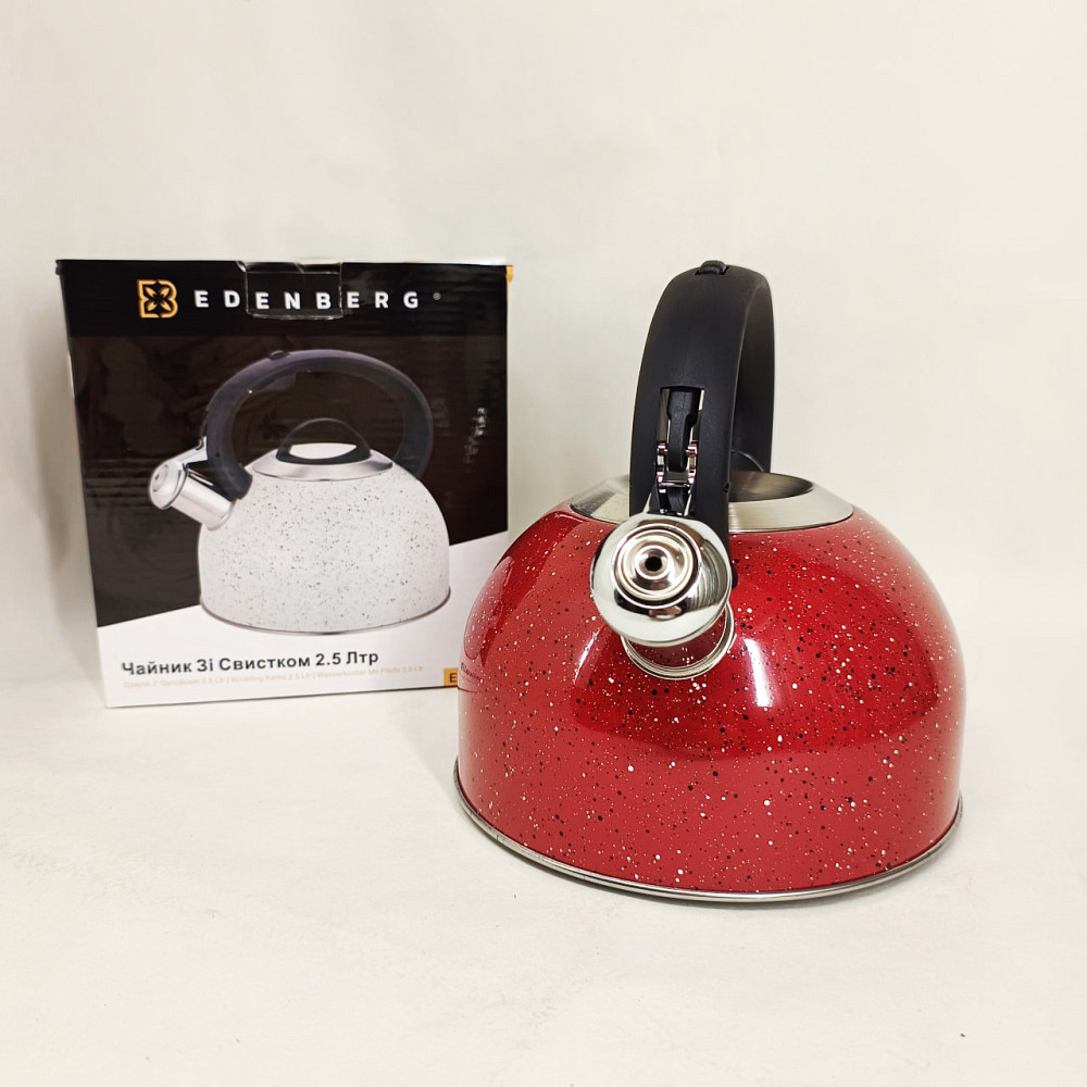 Чайник на плиту зі свистком нержавіюча сталь Edenberg EB-1440 3л, Якісний чайник для газової плити MF-92 Івано-Франківськ - фото 4