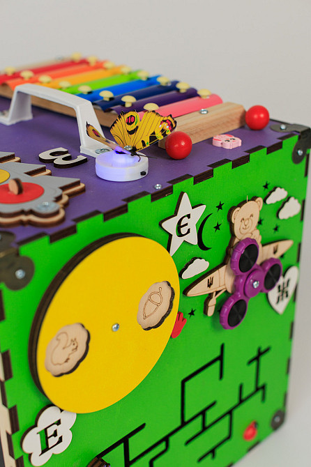 Бизиборд бизикуб 30см Развивающая игрушка детский большой натуральный деревянный Бизиборд бизикуб детский для мальчика и девочки Тернополь - изображение 16