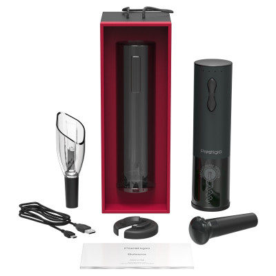Винный набор Prestigio Bolsena Electric wine opener Black (PWO101BK_EN) Винница - изображение 1