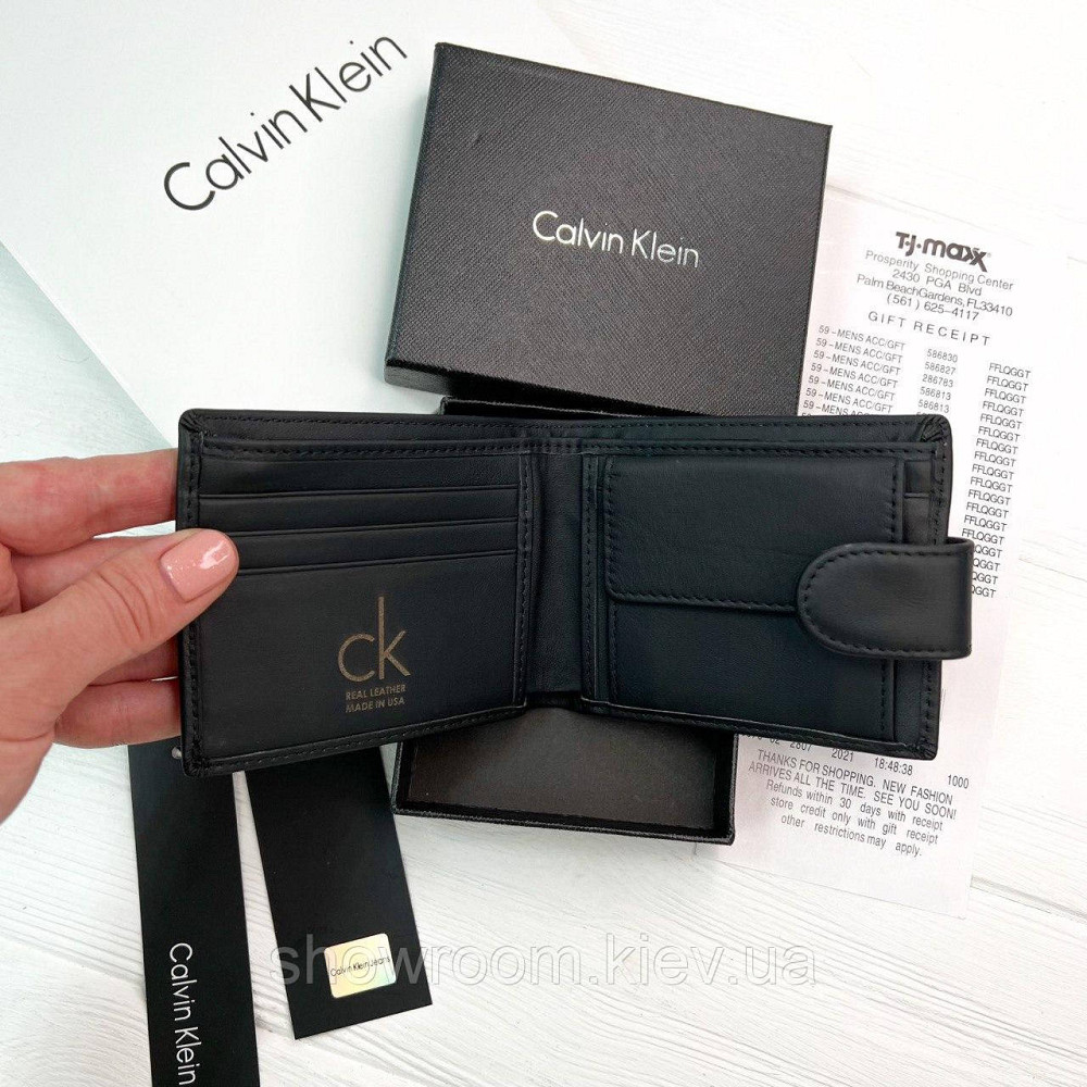 Чоловічий шкіряний гаманець Calvin Klein у подарунковому пакованні (8876-1) Київ - фото 12