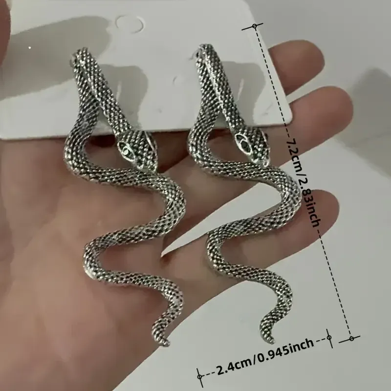 Серьги «Змея» длинные – античное серебро, пара Киев - изображение 5