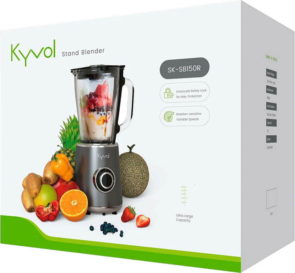 Блендер Kyvol SB150 стаціонарний/ 500Вт/ чаша 1,5л/ 2 швидкості/ чорний Винница - изображение 4