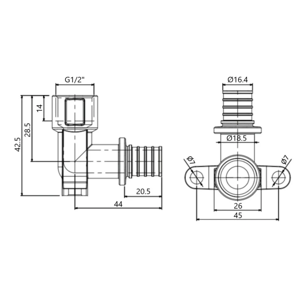 Кут натяжний Icma No1040 d20х2,8-1/2" У настінний 851040ADGW0 Київ - фото 7