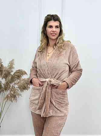 Домашній костюм з халатом "Nelly" оптом | Батал Бежевий, 54-56 Київ