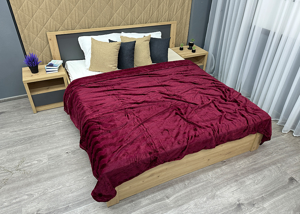 Плед-покривало 200х230 см (+-5см) Бордовий (87-244) Київ - фото 5