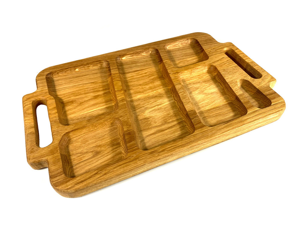 Деревянная тарелка прямоугольная из натурального дерева, закусочная тарелка 40х25х2,5 см Каменец-Подольский - изображение 3