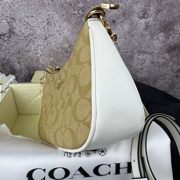 Сумка жіноча з двома ручками (Бежевий з білим) Вінниця - фото 4