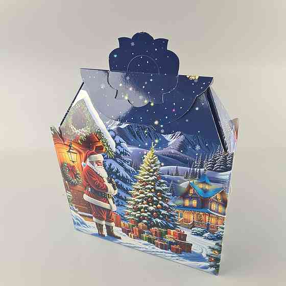 Новогодняя подарочная картонная упаковка для конфет (1000грм) №190 