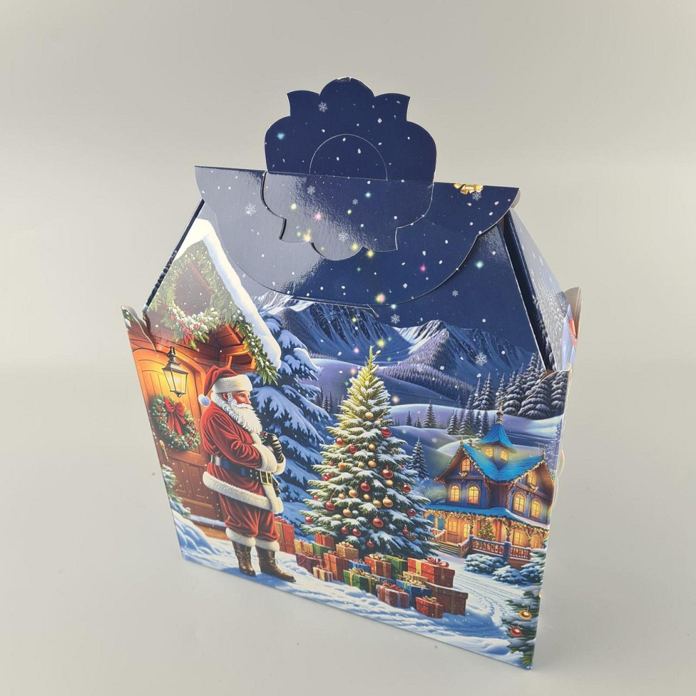 Новогодняя подарочная картонная упаковка для конфет (1000грм) №190 