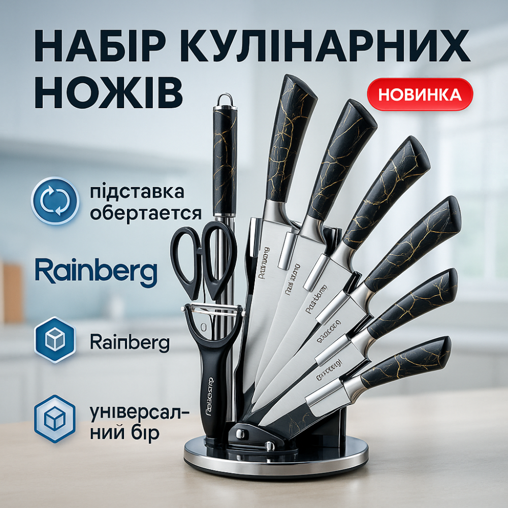 Кухонні ножі домашні, Набір ножів для приготування їжі Набір ножів кухонні ножі кухарські DE-55 Львів - фото 13