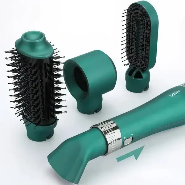 Фен-щітка Hot Air Styler VGR V-493, 1000 Вт, 2 режими, 22 см, шнур 360°, що обертається, 2 м кабель, 4 насадки Одеса - фото 9