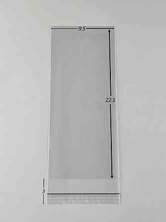 Пакеты БОПП для упаковки полипропиленовые с клейкой лентой 9,5*22,5+3\25мк +скотч (1000 шт) Харьков