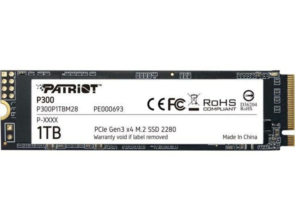 SSD M.2 Patriot P300 1TB NVMe 2280 PCIe 3.0x4 3D NAND TLC Київ - фото 1