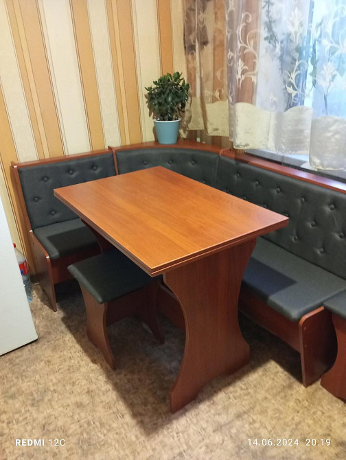 Сімейний м'який кухонний куточок 114 см х 154 см - Яблуня (Куток+стіл+2 табуретки) Львів - фото 10