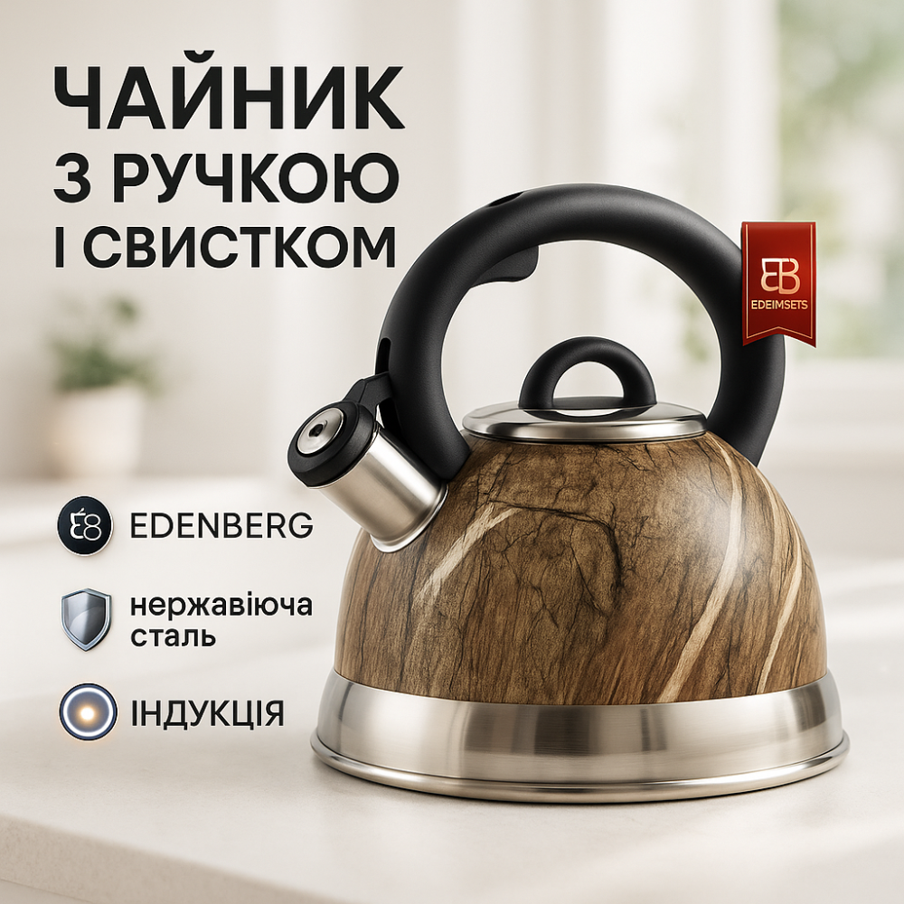 Чайники со свистком наплитные, Кухонный чайник с ручкой и свистком Чайник со с одинарным дном FI-69 Львов - изображение 10