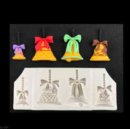 Молд новогодний Колокольчики 110 на 57 мм серый Киев