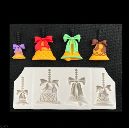 Молд новогодний Колокольчики 110 на 57 мм серый Киев - изображение 4