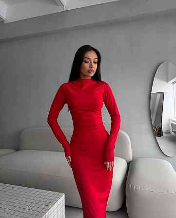 Женское силуэтное платье с драпировкой микродайвинг Одесса