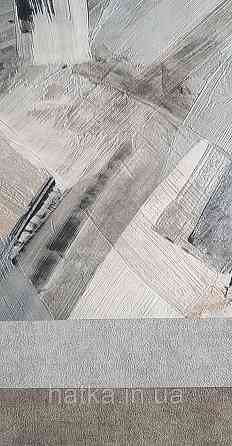Шпалери вінілові на флізеліні Grandeco Time метрові абстракція структурні мазки сірі чорне срібло беж Київ