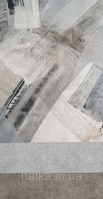 Шпалери вінілові на флізеліні Grandeco Time метрові абстракція структурні мазки сірі чорне срібло беж Київ - фото 3