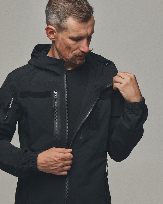 Демісезонна чоловіча куртка 4Wstretch чорна, чоловіча тактична всесезонна куртка чорна Львів - фото 7