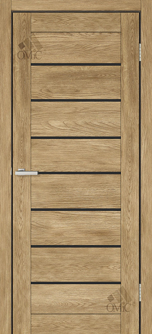 Межкомнатные двери Омис Lego 10 ВG Дуб Нешвил черное стекло 600х2000 мм Киев - изображение 1