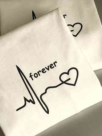 Парні футболки для хлопця та дівчини — Білі forever Чернівці