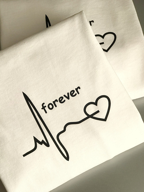 Парні футболки для хлопця та дівчини — Білі forever Чернівці - фото 2