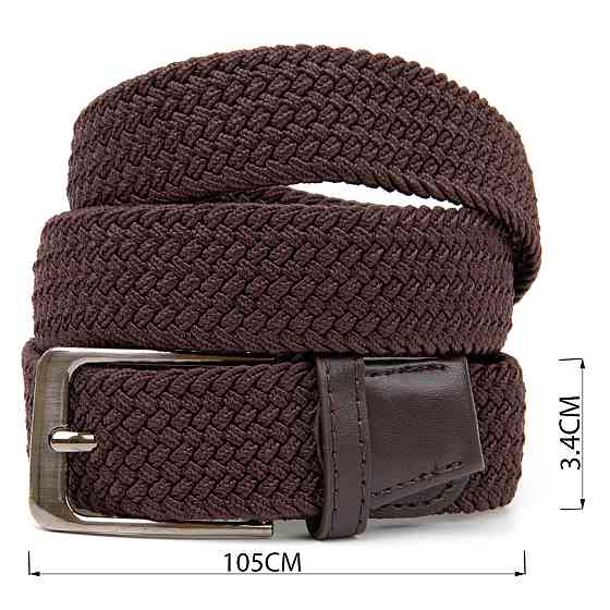 Текстильный мужской ремень классика Vintage 20523 Коричневый Киев