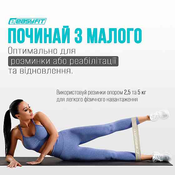 Резинки для фітнесу EasyFit MonoBand набір 5 шт Коломыя