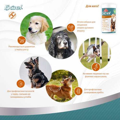 Витамины 8in1 Excel Glucosamine для щенков и взрослых собак для суставов 55 шт Киев - изображение 9