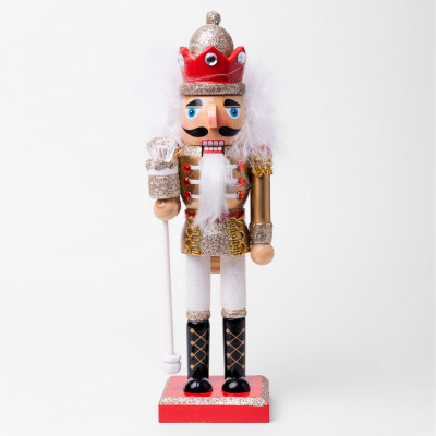 Новогодняя фигурка Novogod`ko Щелкунчик 25 см Дерево Золото (974680) Винница - изображение 1