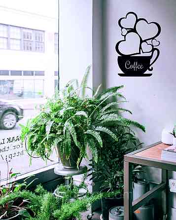 Декоративное настенное Панно «Чашка кофе», Декор на стену 70*49 см, Черный Киев