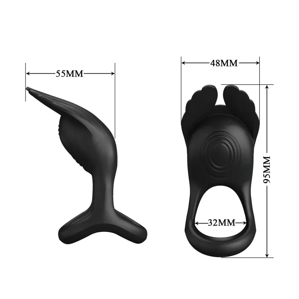 Ерекційне кільце Pretty Love — Vibration Penis Ring SILAS Black, BI-210318 Sex Aura Київ - фото 8