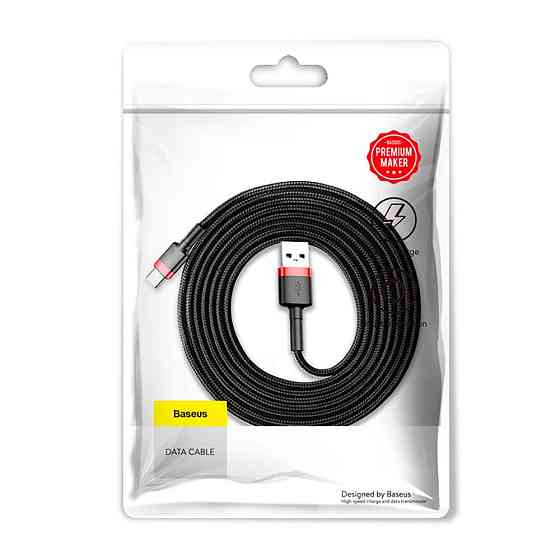 Кабель USB - Type-C Baseus Cafule Cable 3A 2m колір червоний+Black CATKLF-C91 Одеса