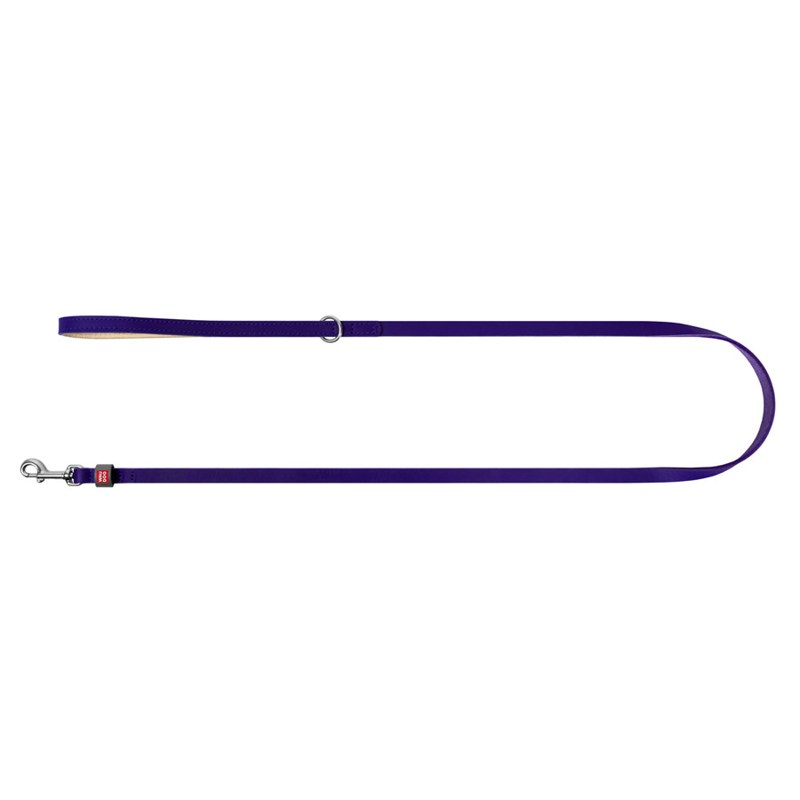 Повідець для котів та дрібних собак шкіряний WAUDOG Classic, XXS-XS, Ш 12 мм, Дов 122 см фіолет Коломия - фото 2