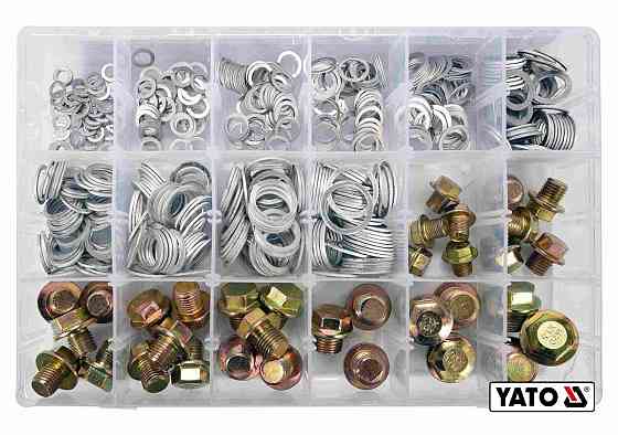Шайби Ø6-20 мм і заглушки М10-М20, алюмінієві YATO в пластиковій коробці, набір, 534 шт. [12] Одеса