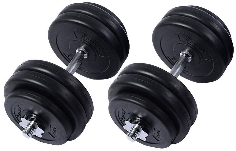 Гантелі набірні 2*15 кг бітумні розбірні з металевим грифом Київ - фото 2