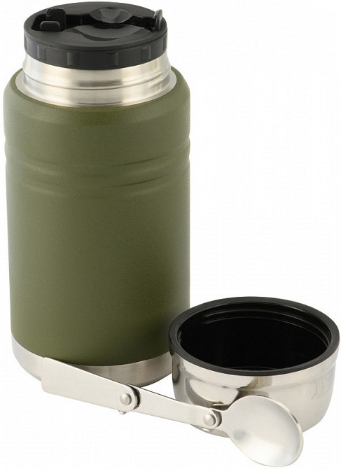 Армійський Термос для їжі 0.75 літрів зі складною ложкою M-Tac (UN-R02-750A) Нержавіюча сталь Нововолинськ - фото 3
