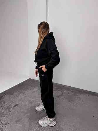 Женский теплый костюм, из флис полара S-M, Черный Одесса