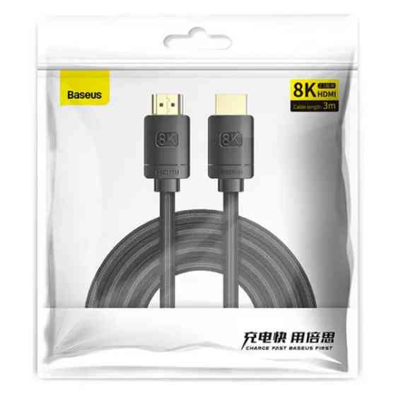 Кабель HDMI M - M, 1m, V2.1 8K, High Definition Series (Zinc alloy) WKGQ000001 Baseus Чорний (WKGQ000001) Київ