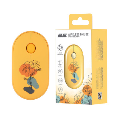 Мышка 2E MF300 FLORAPOPPY Silent Silent Wireless/Bluetooth Yellow (2E-MF300WFLORAYW) Винница - изображение 7