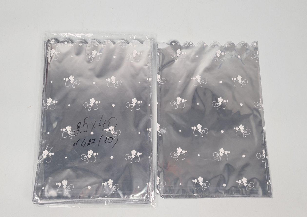 Пакет із малюнком для пакування подарунків (25*40) No427 (10) фольгований (ажурний) "Квітковий розпис" (100 Харків - фото 1