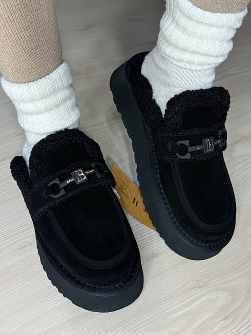 Уггі жіночі Itts 080-1 лофери капці на платформі з хутром чорні, 39, 24,5 см Київ - фото 11