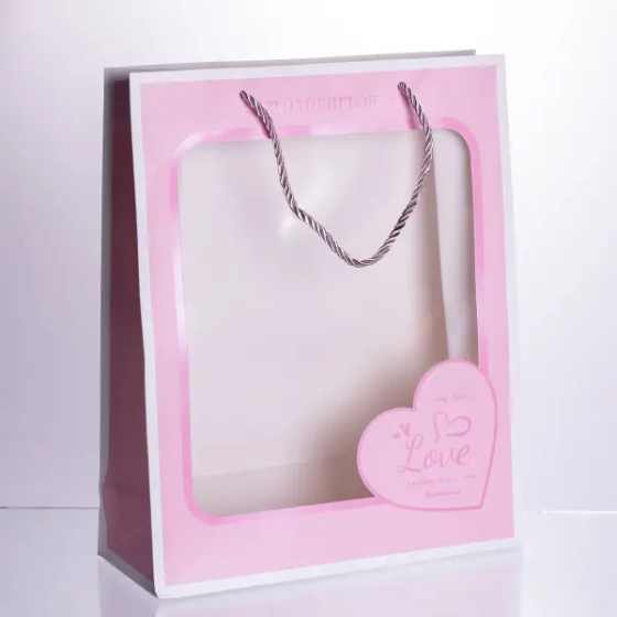 Подарункові пакети Love з віконцем, 12 шт. Київ