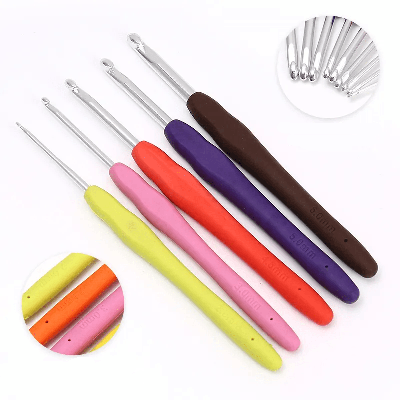 Набор крючков для вязания с прорезиненной ручкой, комплект из 11 штук, размер 2.0/7.0 мм Каменец-Подольский - изображение 3