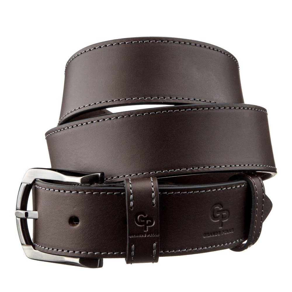 Ремінь чоловічий GRANDE PELLE 11158 джинсовий Коричневий Київ - фото 1
