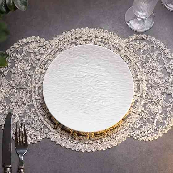 Біла фарфоровая сервировочна тарілка 25 см Київ