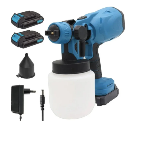 Аккумуляторный краскопульт Krafftec 48V с регулировкой распыла, 2 АКБ, бак 800 мл Одесса